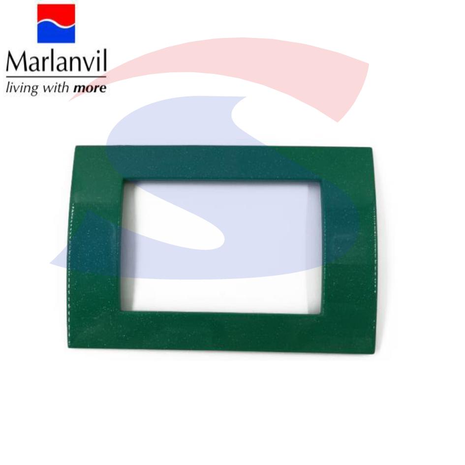 Placca rettangolare 3 posti di colore Verde giada - MARLANVIL 7833.T.V