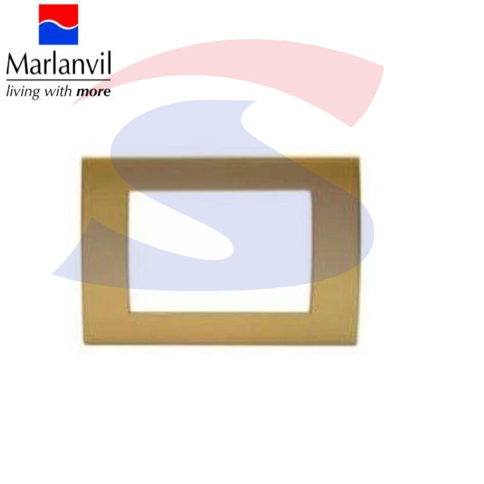 Placca rettangolare 3 posti di colore Oro satinato - MARLANVIL 7833.TG.OS