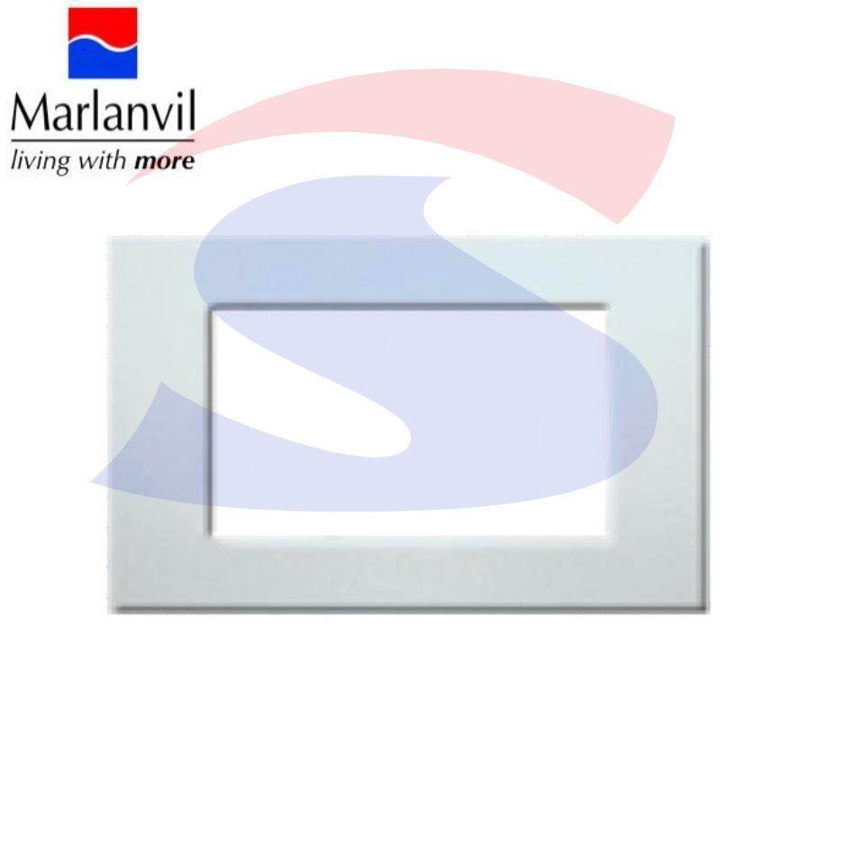 Placca rettangolare 4 posti di colore Bianco RAL9010 - MARLANVIL 7834.T.B