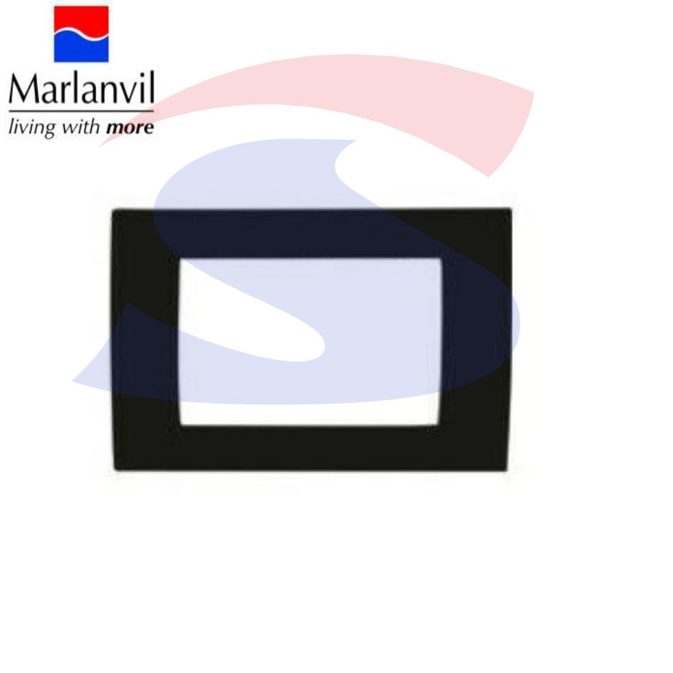 Placca rettangolare 4 posti di colore Nero lucido - MARLANVIL 7834.T.NL