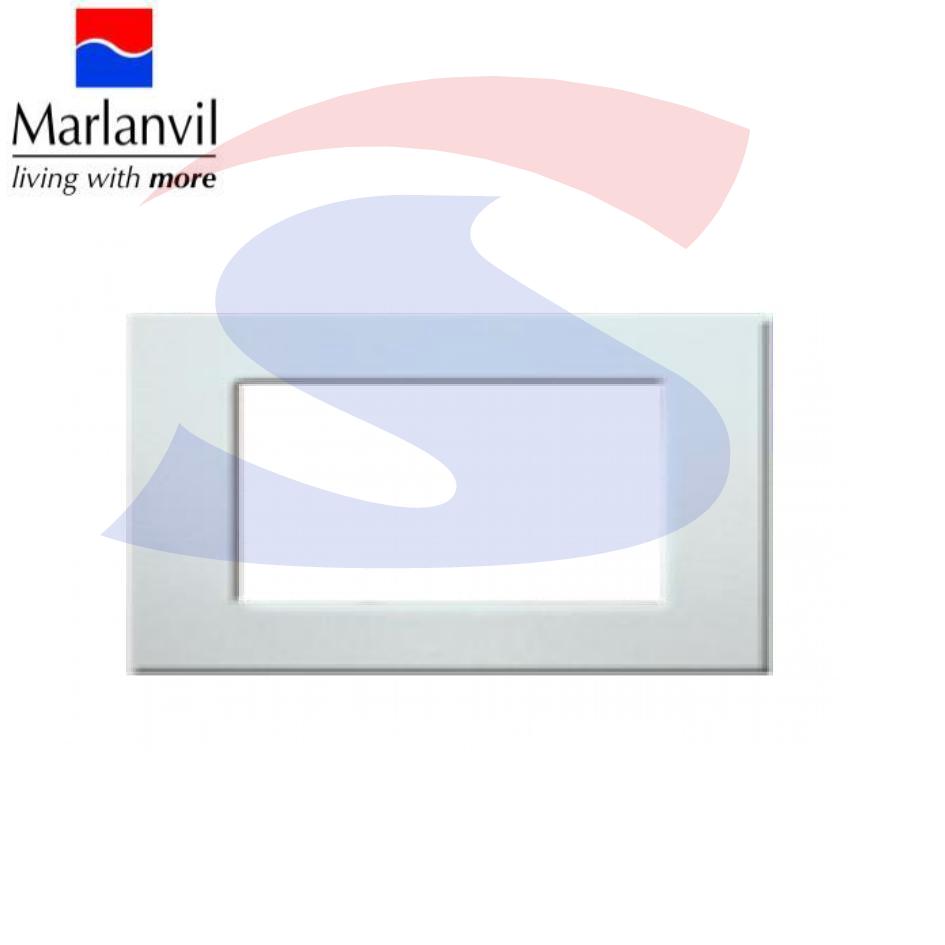 Placca rettangolare 6 posti di colore Avorio RAL9001 - MARLANVIL 7836.T.A
