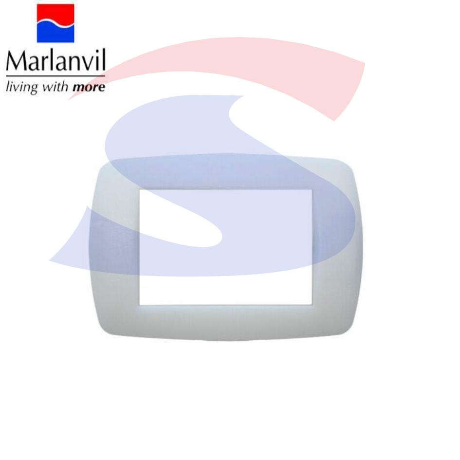 Placca rettangolare 3 posti di colore Bianco RAL9010 - MARLANVIL 7843.T.B
