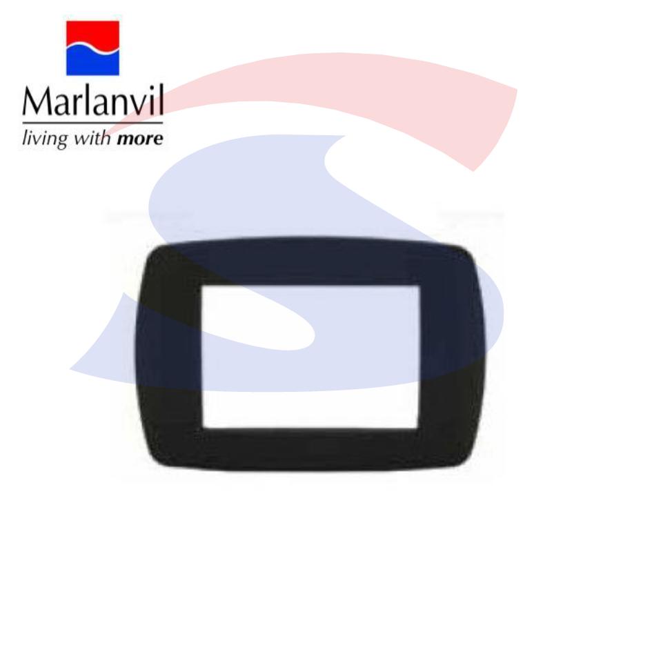 Placca rettangolare 3 posti di colore Nero flash - MARLANVIL 7843.T.N