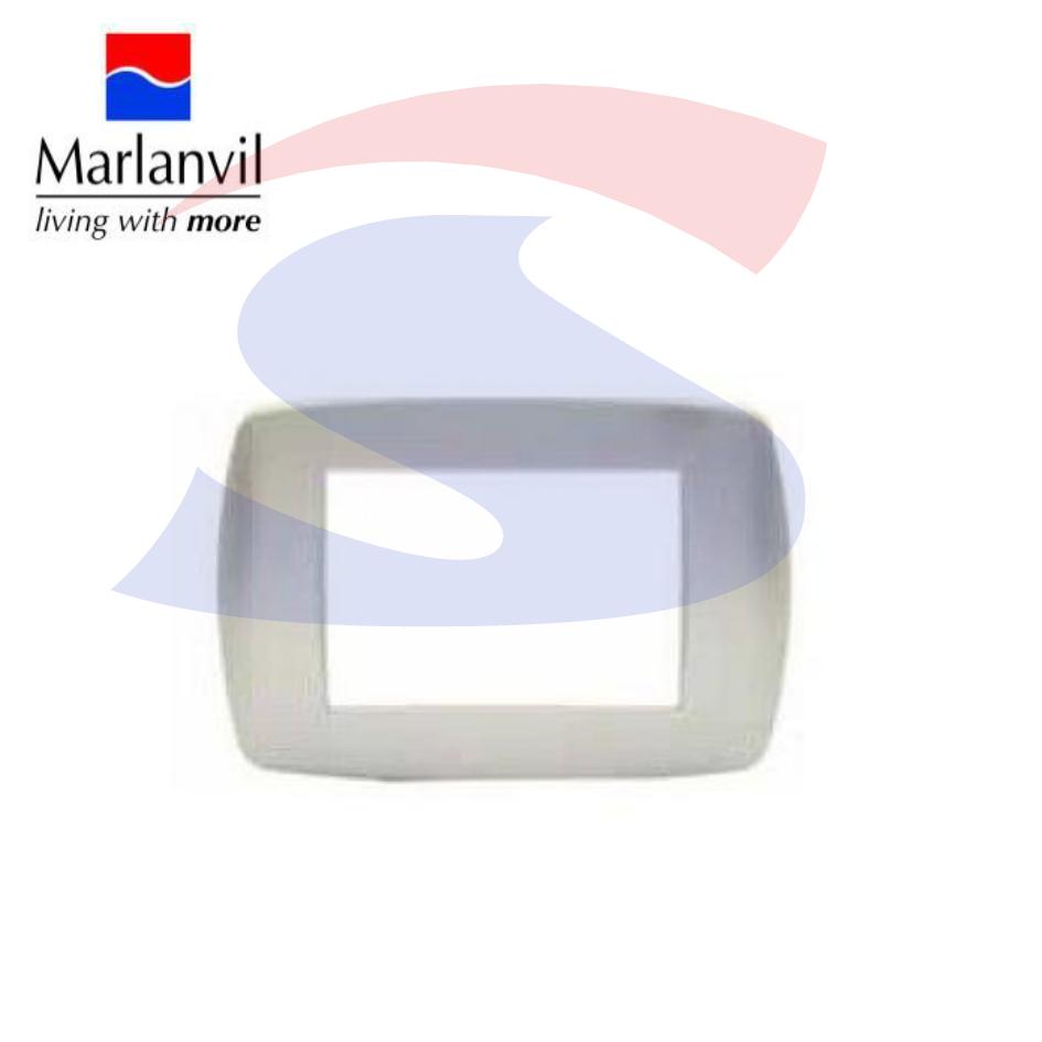 Placca rettangolare 3 posti di colore Alluminio satinato - MARLANVIL 7843.TG.AL