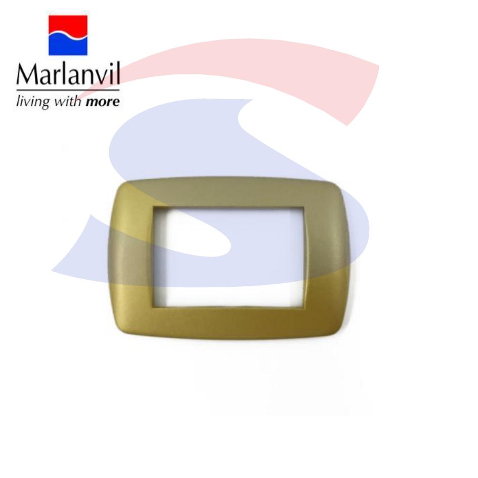 Placca rettangolare 3 posti di colore Oro satinato - MARLANVIL 7843.TG.OS