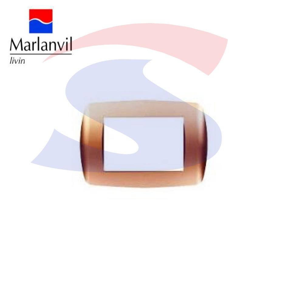 Placca rettangolare 3 posti di colore Rame satinato - MARLANVIL 7843.TG.RA
