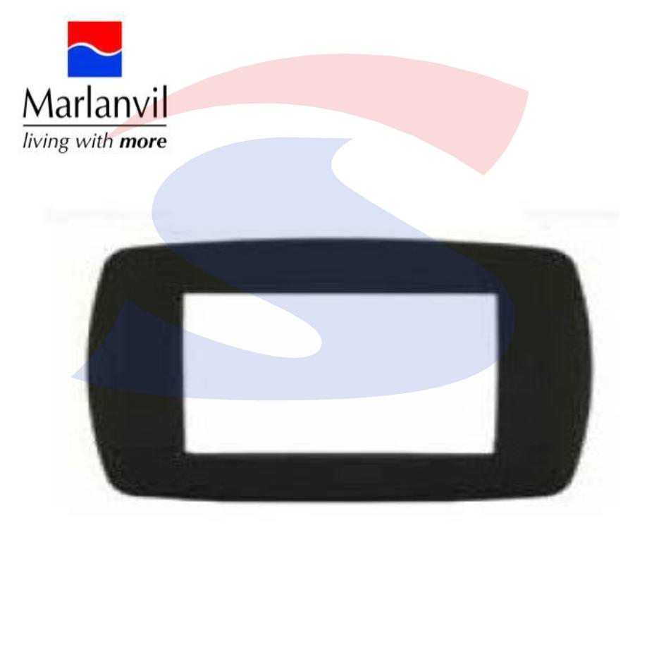 Placca rettangolare 4 posti di colore Nero flash - MARLANVIL 7844.T.N