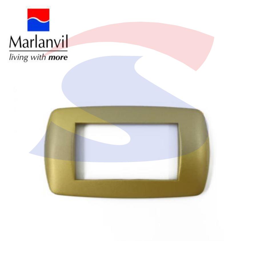 Placca rettangolare 4 posti di colore Oro satinato - MARLANVIL 7844.TG.OS