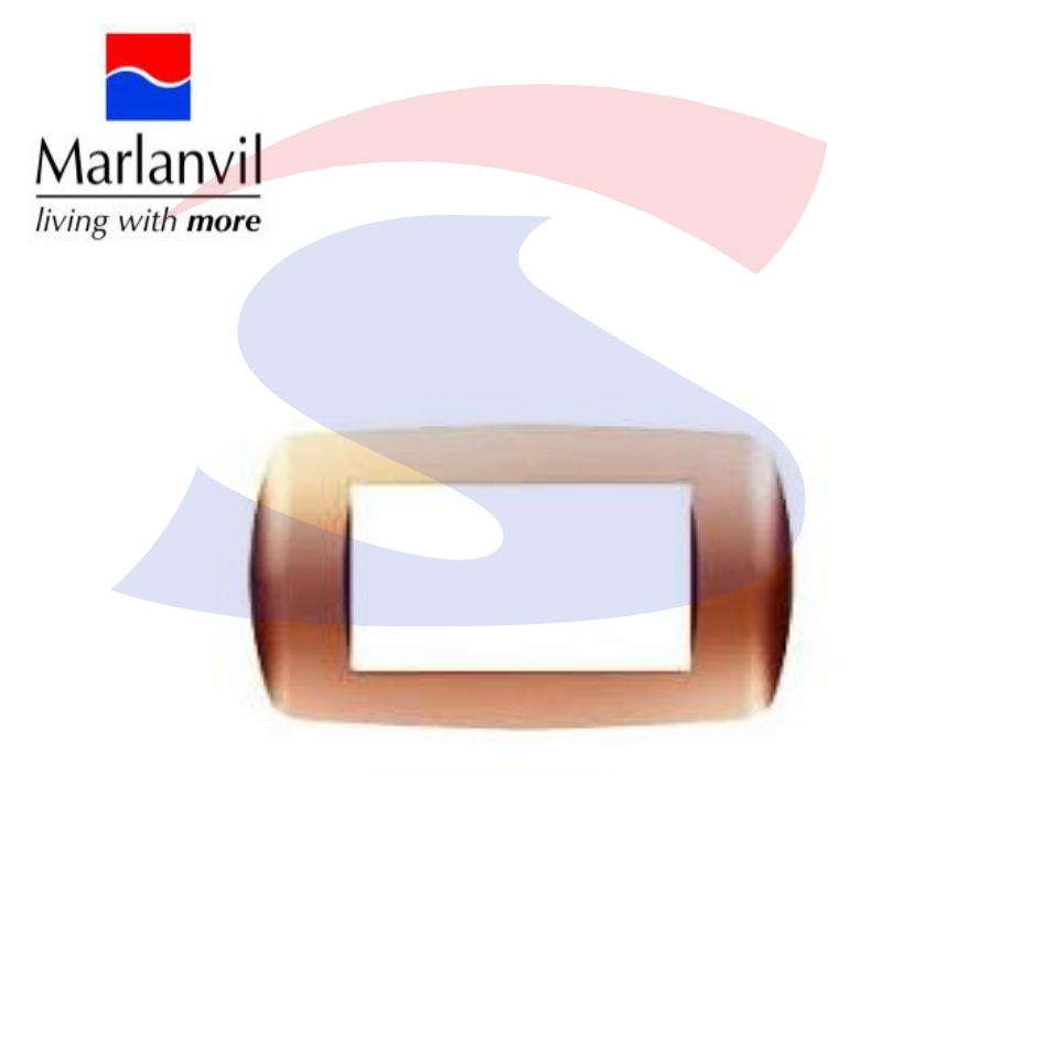 Placca rettangolare 4 posti di colore Rame satinato - MARLANVIL 7844.TG.RA