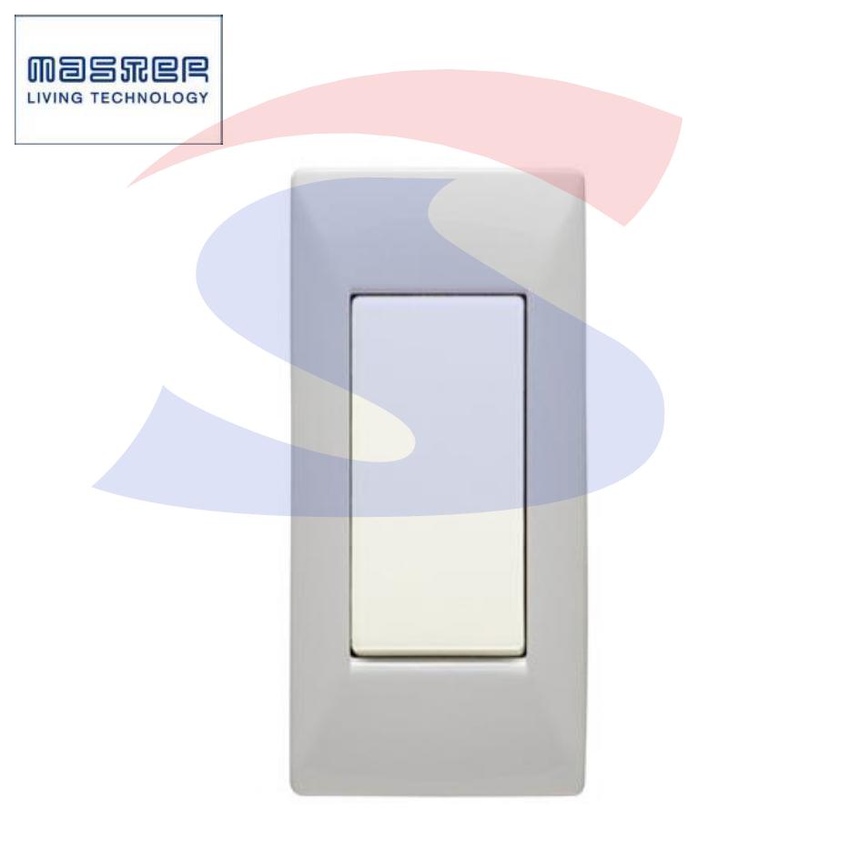 Placca rettangolare 1 posto di colore Bianco Aspen serie Mix - MASTER 21MX101