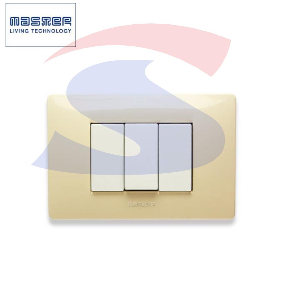 Placca rettangolare 3 posti colore Bianco Parigi serie Mix - MASTER 21MX123