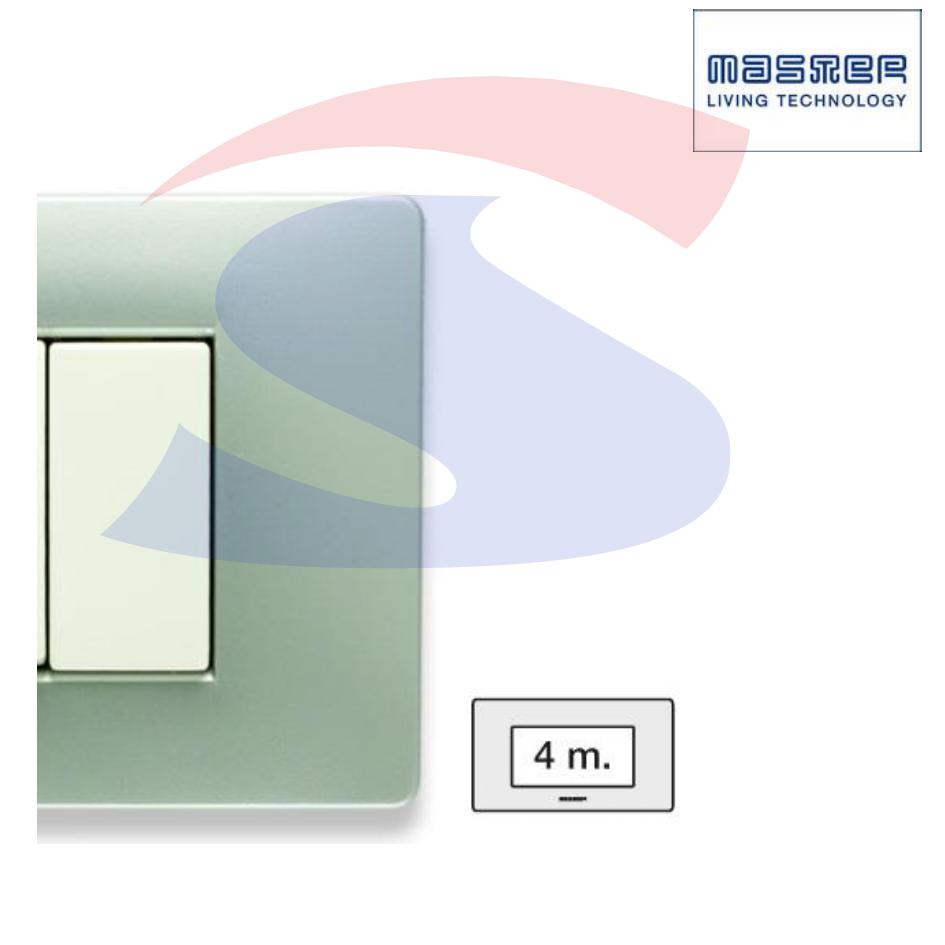 Placca rettangolare 4 posti colore Grey Moon serie Mix - MASTER 21MX254