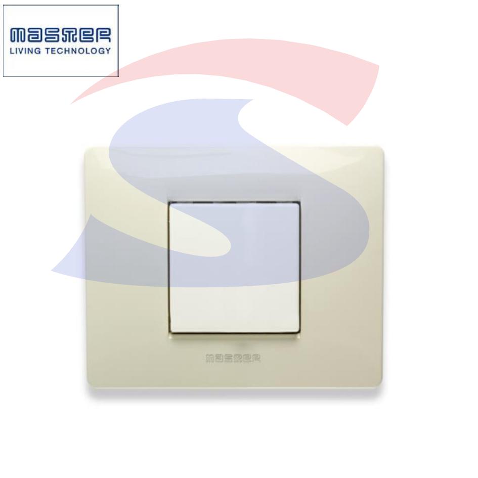 Placca rettangolare 2 posti colore Bianco Safari serie Mix - MASTER 21MX282