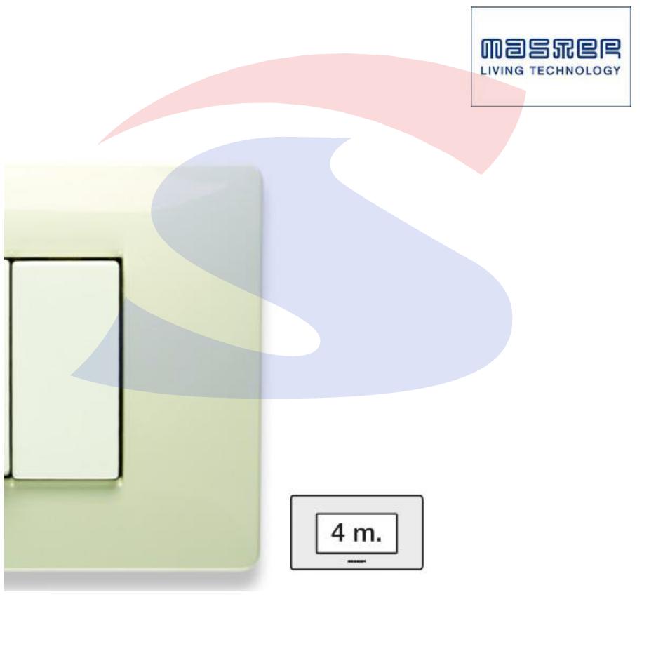 Placca rettangolare 4 posti colore Bianco Safari serie Mix - MASTER 21MX284
