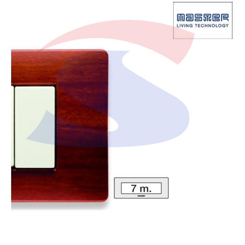 Placca rettangolare 7 posti colore Essenza Cherry serie Mix - MASTER 21MX417