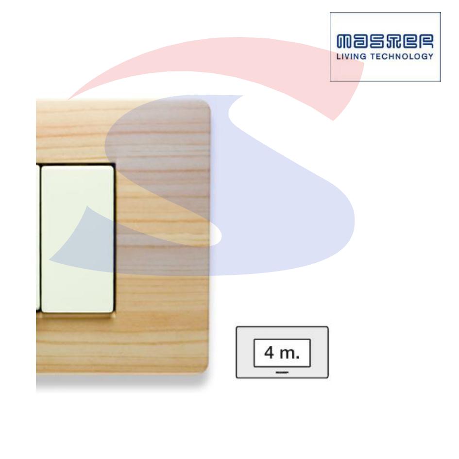Placca rettangolare 4 posti colore Essenza Cricket serie Mix - MASTER 21MX444