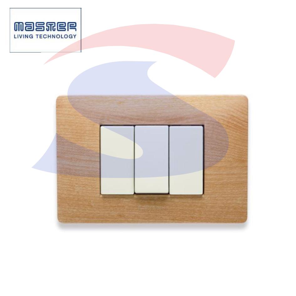 Placca rettangolare 3 posti colore Essenza William serie Mix - MASTER 21MX453