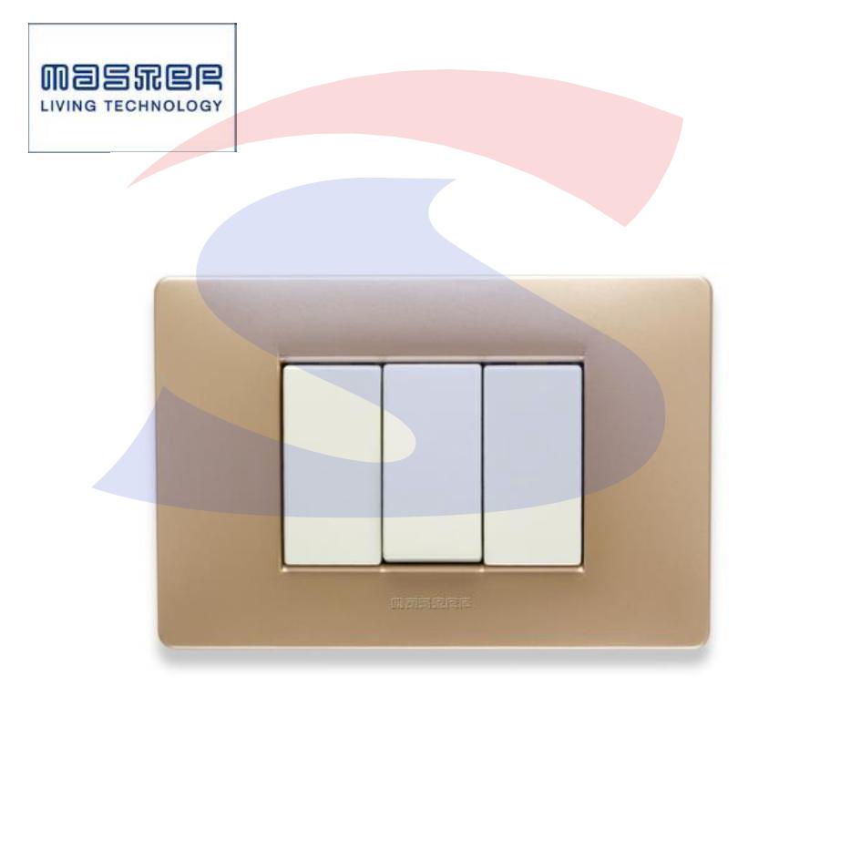 Placca rettangolare 3 posti colore Sahara serie Mix - MASTER 21MX543
