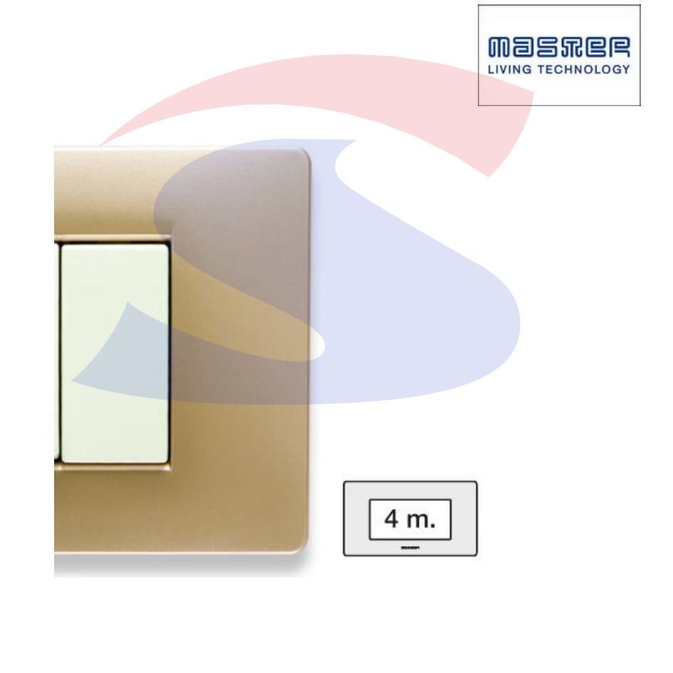Placca rettangolare 4 posti colore Sahara serie Mix - MASTER 21MX544