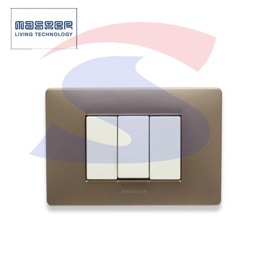 Placca rettangolare 3 posti colore Vulcano serie Mix - MASTER 21MX553
