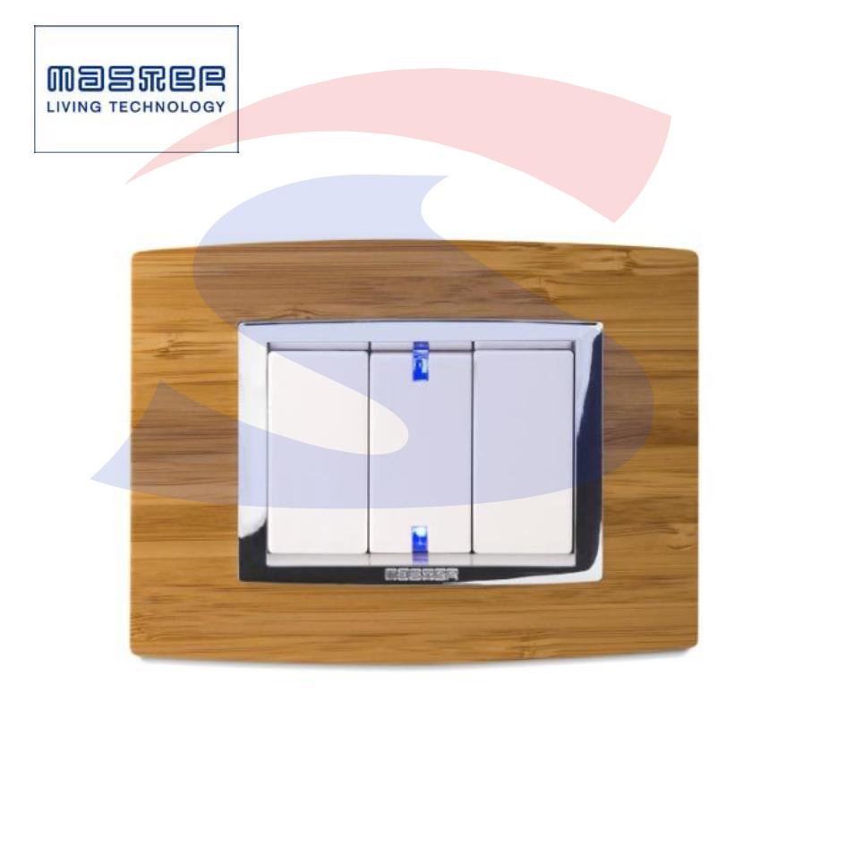 Placca in Legno Bambù rettangolare 3 posti serie Vitra - MASTER 22VBS483