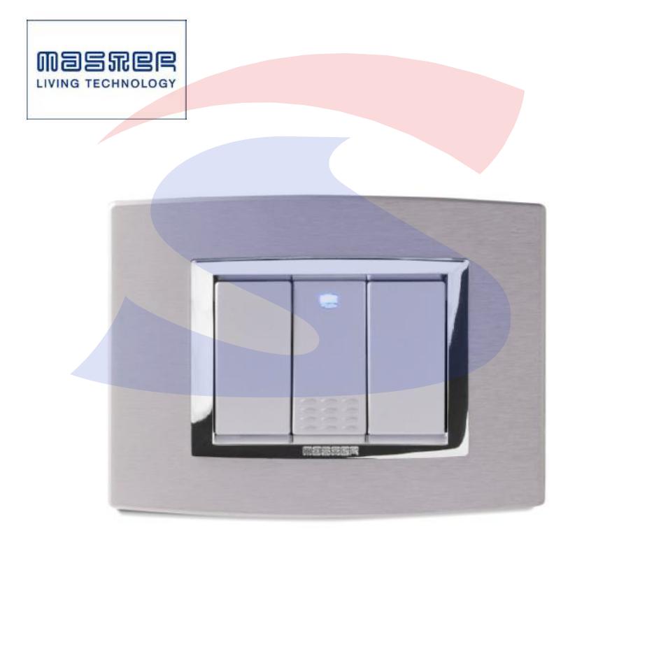 Placca in Metallo Alluminio rettangolare 3 posti serie Vitra - MASTER 22VBS653