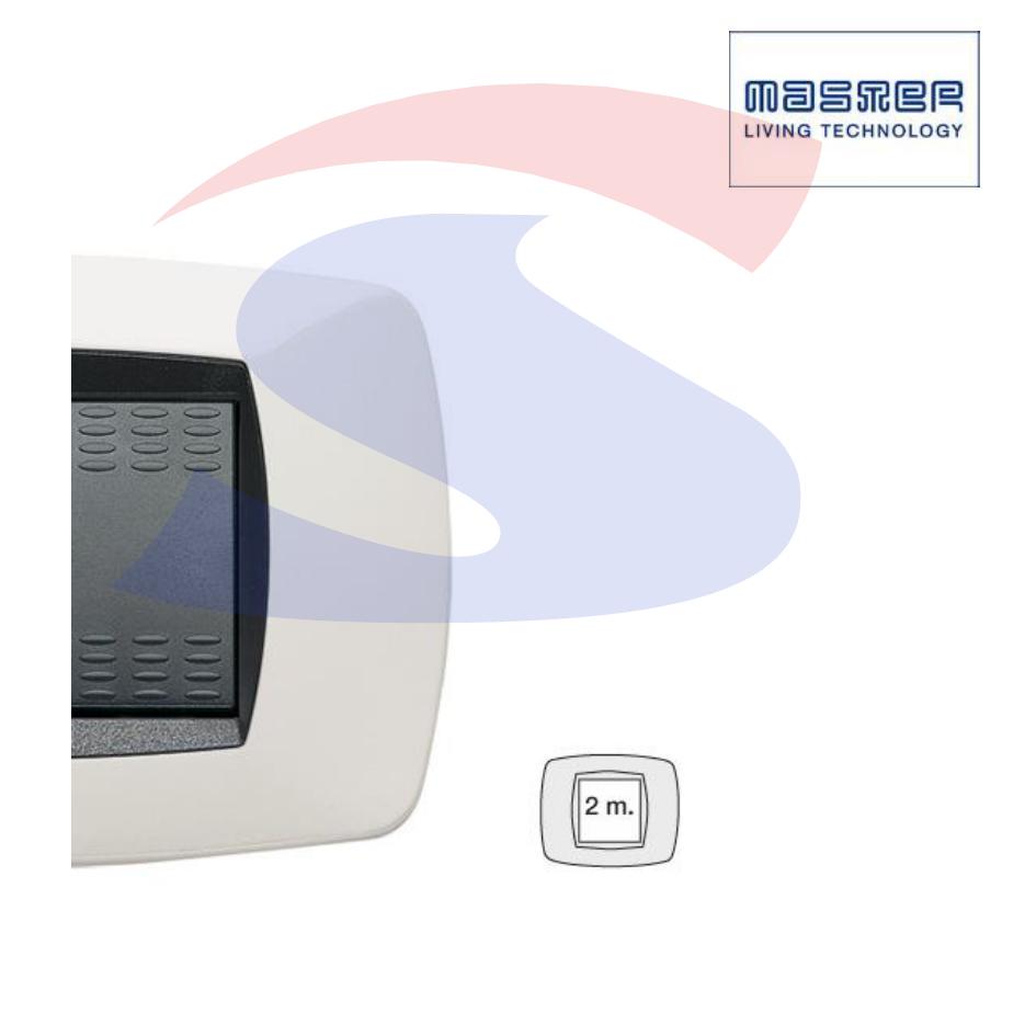 Placca rettangolare 2 posti di colore Bianco serie Modo - MASTER 39TC102