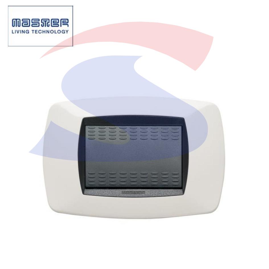 Placca rettangolare 3 posti di colore Bianco serie Modo - MASTER 39TC103