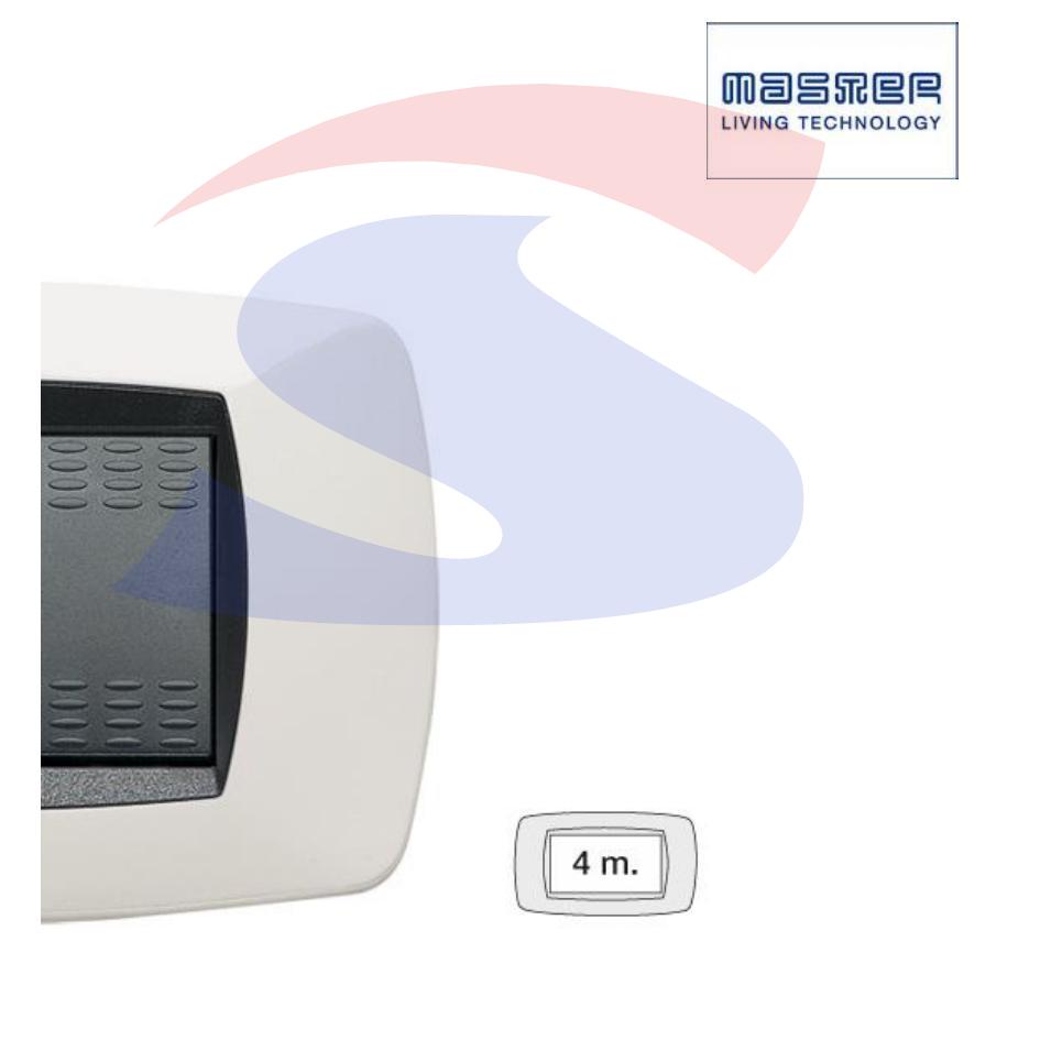 Placca in vetro Bianco rettangolare 4 posti serie Vitra - MASTER 22VBS104