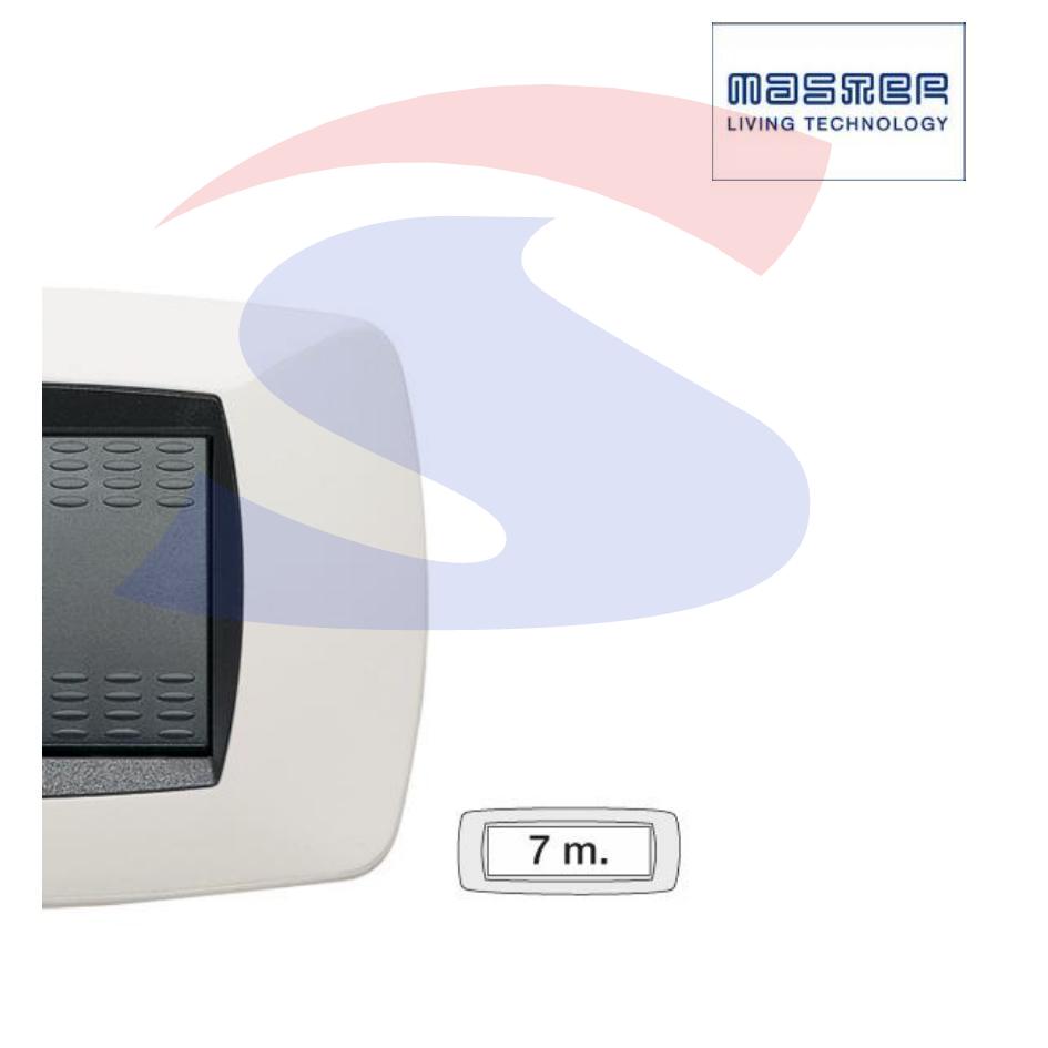 Placca rettangolare 7 posti di colore Bianco serie Modo - MASTER 39TC107