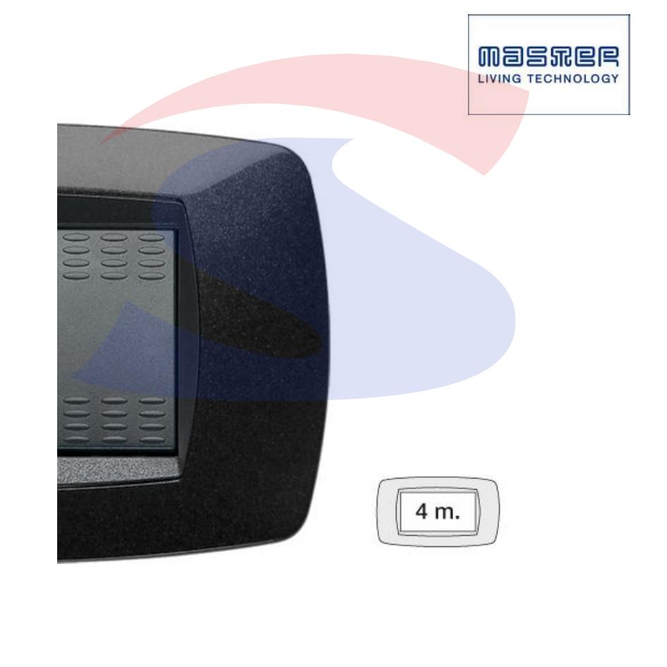 Placca rettangolare 4 posti di colore Nero serie Modo - MASTER 39TC204