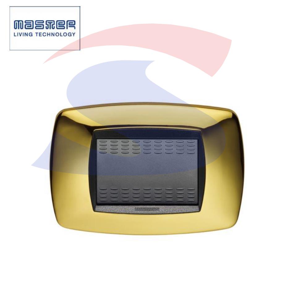 Placca rettangolare 3 posti di colore Ottone serie Modo - MASTER 39TC213
