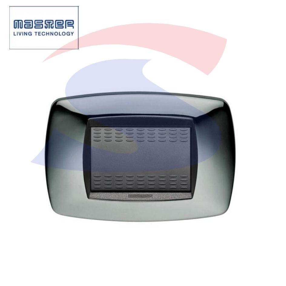Placca rettangolare 3 posti di colore Argento serie Modo - MASTER 39TC223