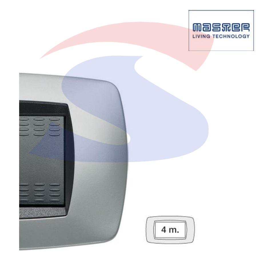 Placca rettangolare 4 posti color Titanio serie Modo - MASTER 39TC254