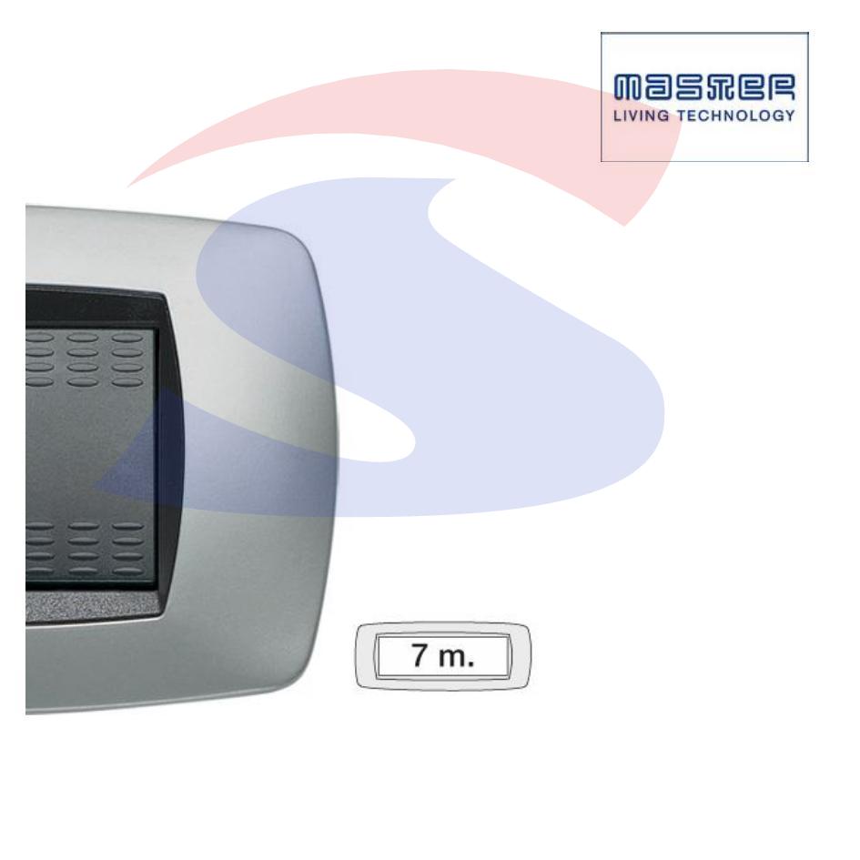 Placca rettangolare 7 posti color Titanio serie Modo - MASTER 39TC257