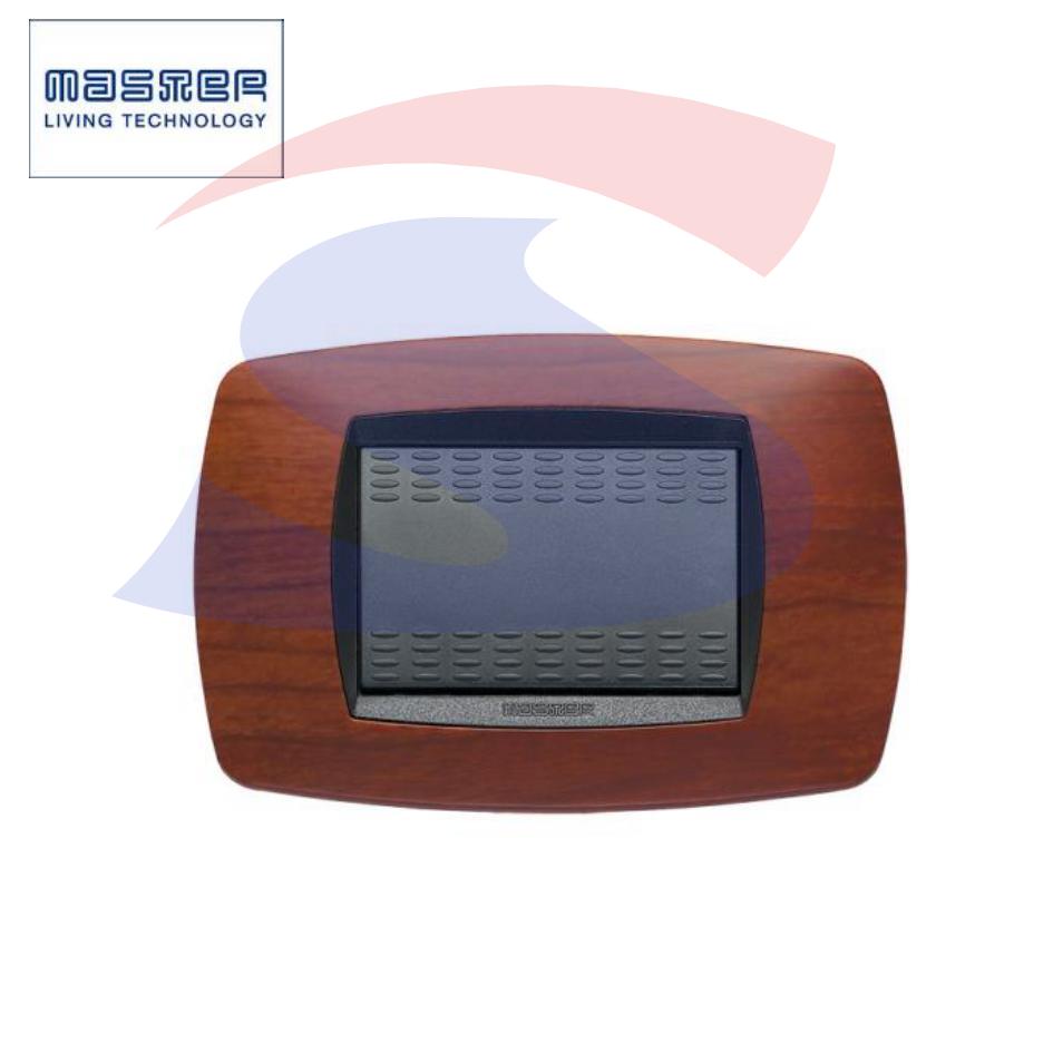 Placca rettangolare 3 posti color Legno Ciliegio serie Modo - MASTER 39TC413