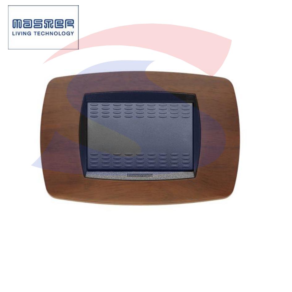 Placca rettangolare 3 posti color Noce scuro serie Modo - MASTER 39TC453