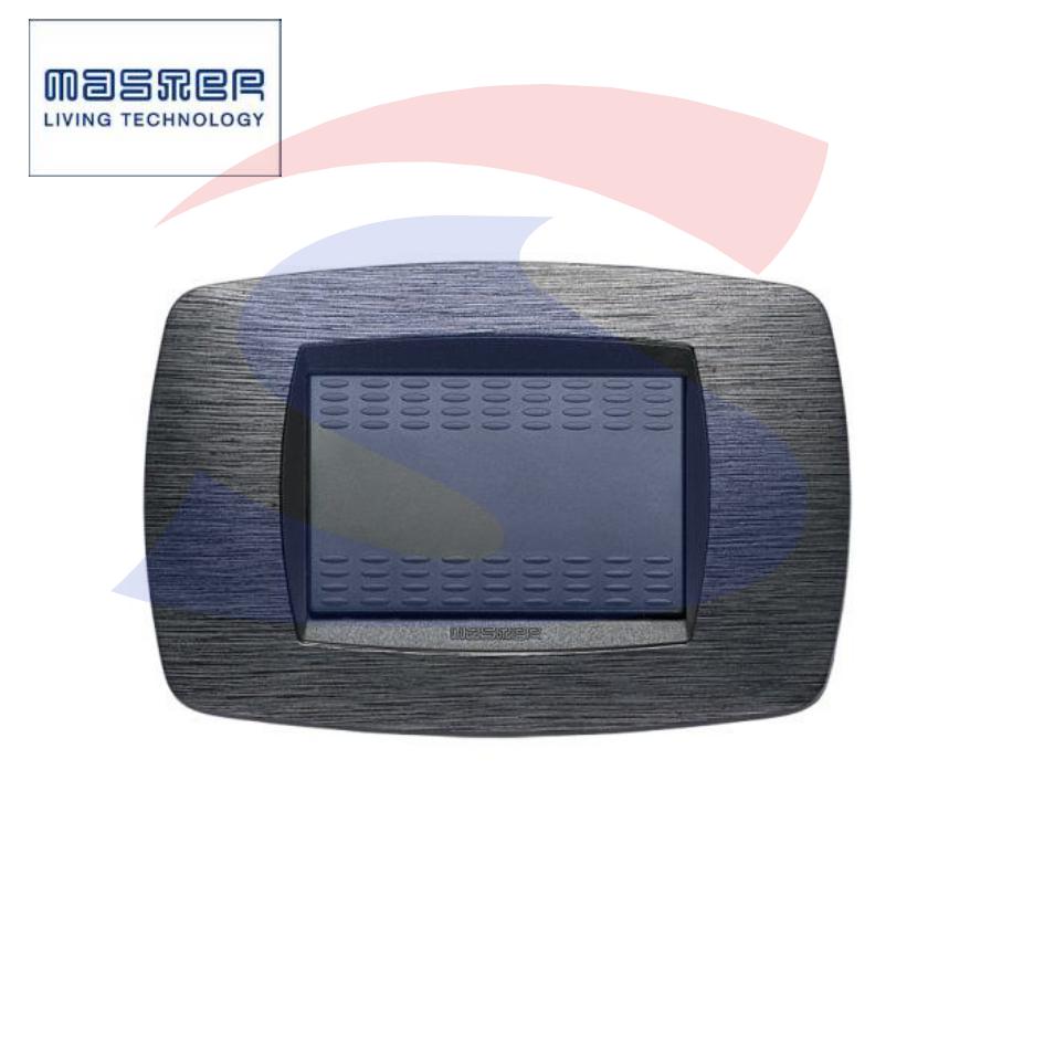 Placca rettangolare 3 posti color Grigio satinato serie Modo - MASTER 39TC513