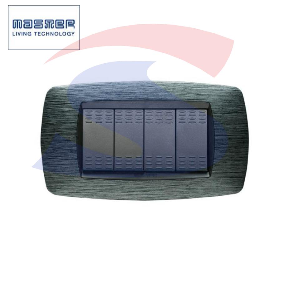 Placca rettangolare 4 posti color Grigio satinato serie Modo - MASTER 39TC514