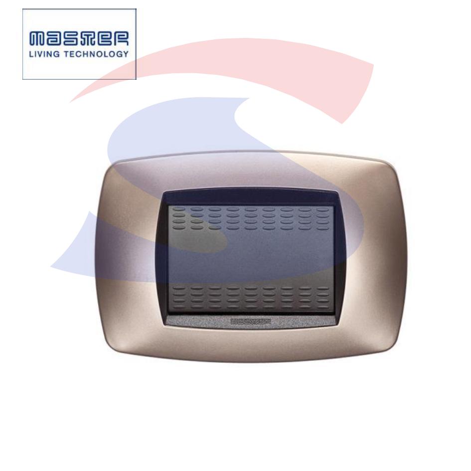 Placca rettangolare 3 posti color Rame opaco serie Modo - MASTER 39TC543