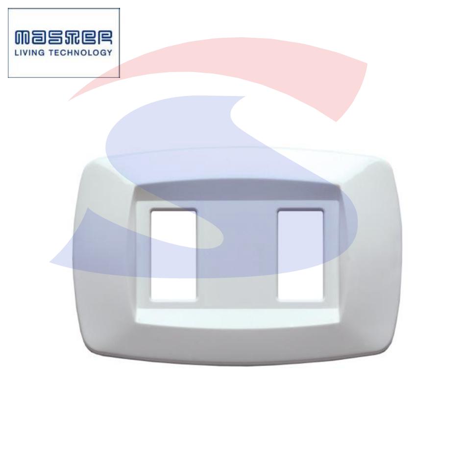 Placca rettangolare 2 posti di colore Bianco serie Modi' - MASTER MD102
