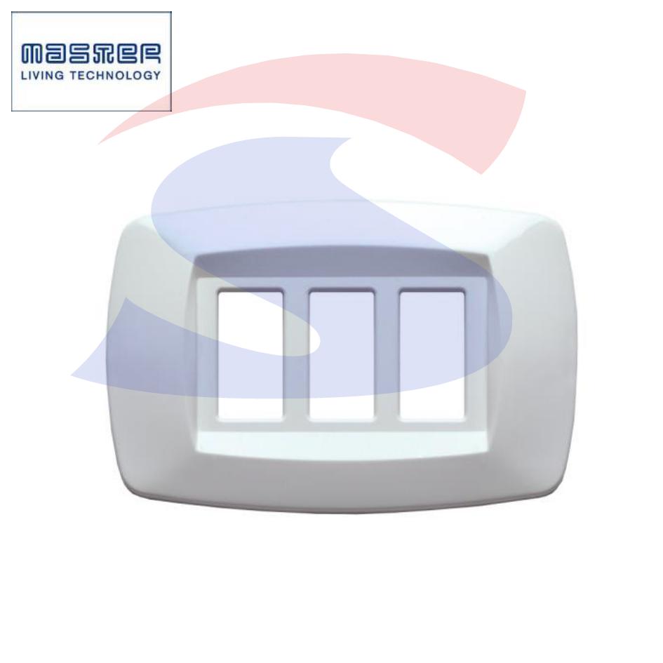 Placca rettangolare 3 posti di colore Bianco serie Modi' - MASTER MD103