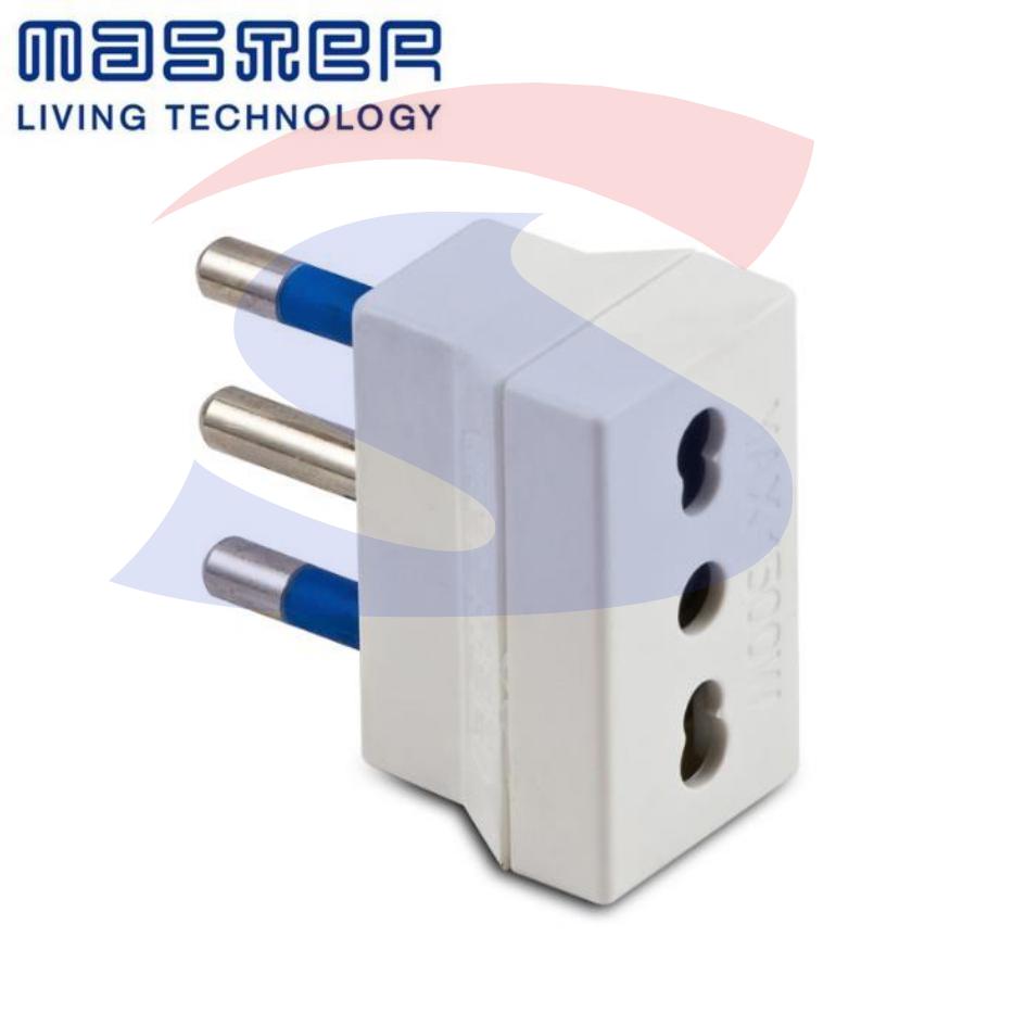 Adattatore Semplice Bivalente Master 2 Poli + T 16A, Bianco - MASTER 05621
