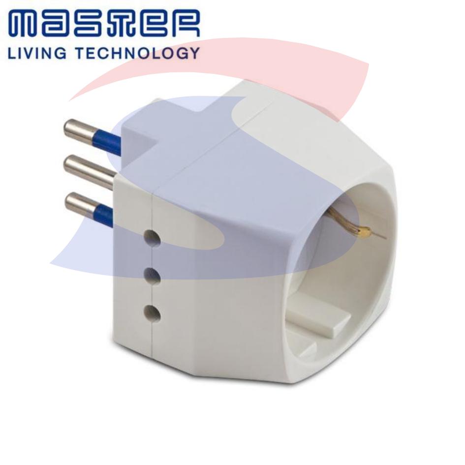 Adattatore Triplo Master 2 Poli + T 10 A, Bianco - MASTER 05731