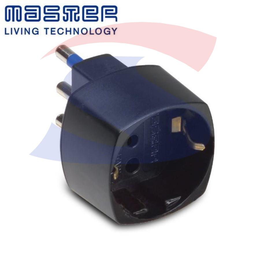 Adattatore Singolo Master 2 Poli + T 16 A, Nero - MASTER 05820