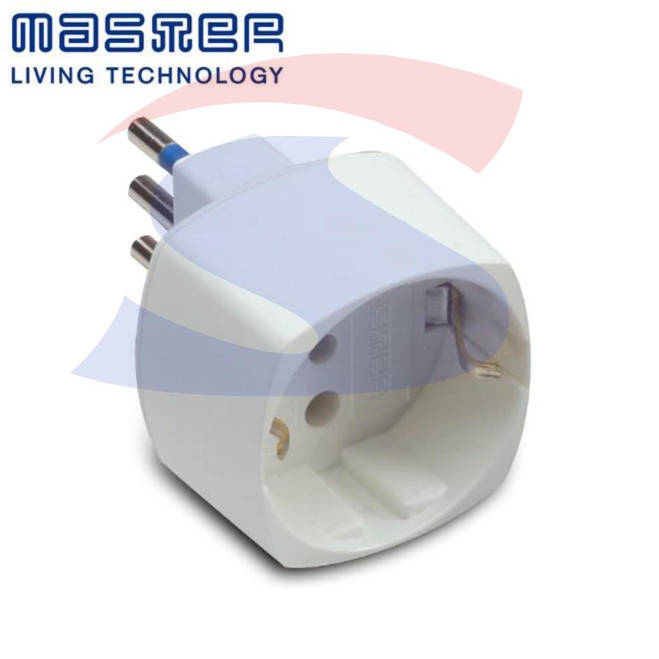 Adattatore Singolo Master 2 Poli + T 10 A, Bianco - MASTER 05871