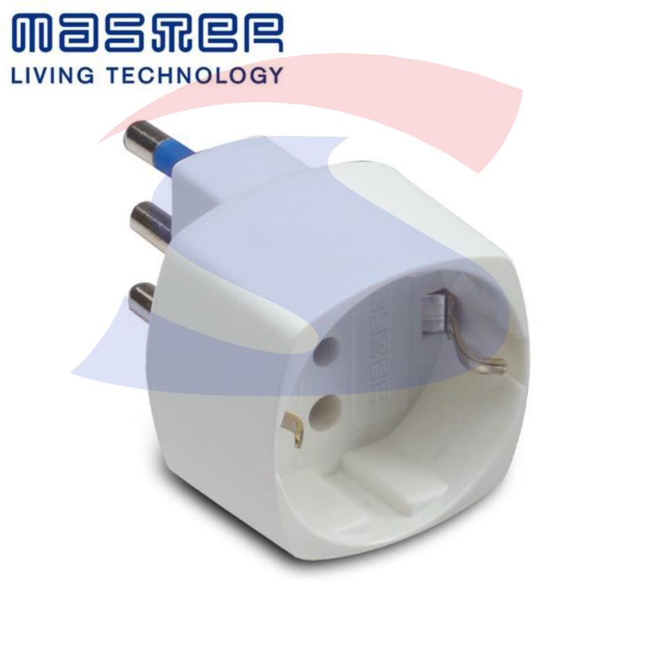 Adattatore Singolo Master 2 Poli + T 16 A, Bianco - MASTER 05881
