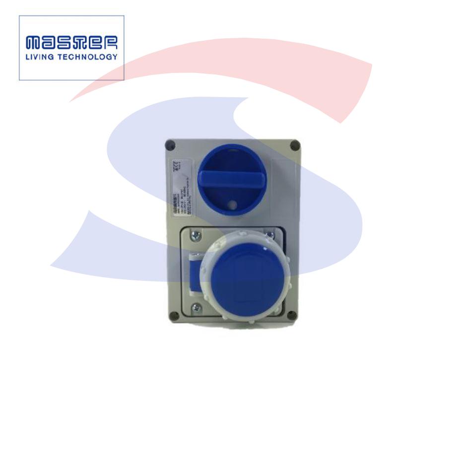 Presa interbloccata orizzontale con fondo 2P+T 16A 200-250 V - MASTER 24PIO5501