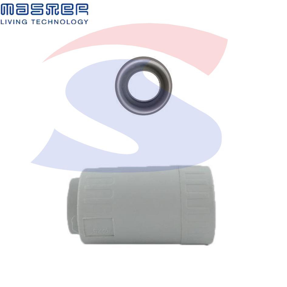 Raccordo Tubo-Guaina pari misura IP65 Ø 32mm Grigio RAL7035 - MASTER RTG2032