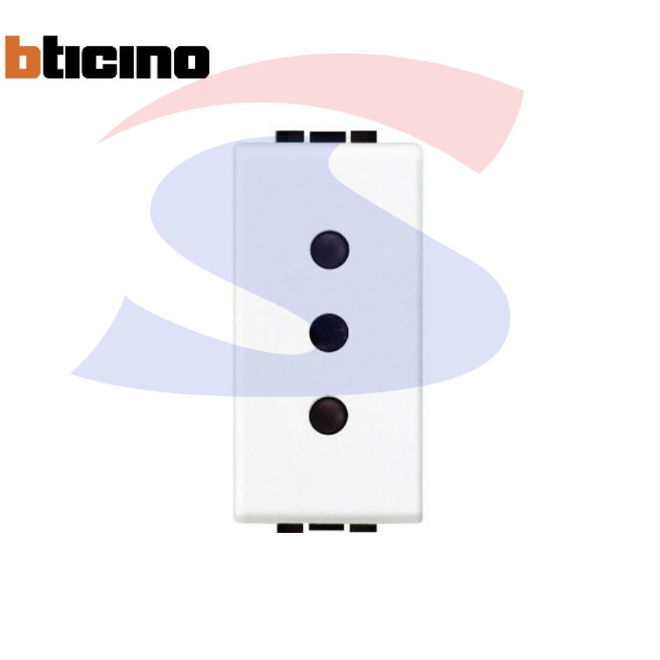 Presa standard Italia 2P+T 10 A serie "LivingLight", Bianco - BTICINO N4113